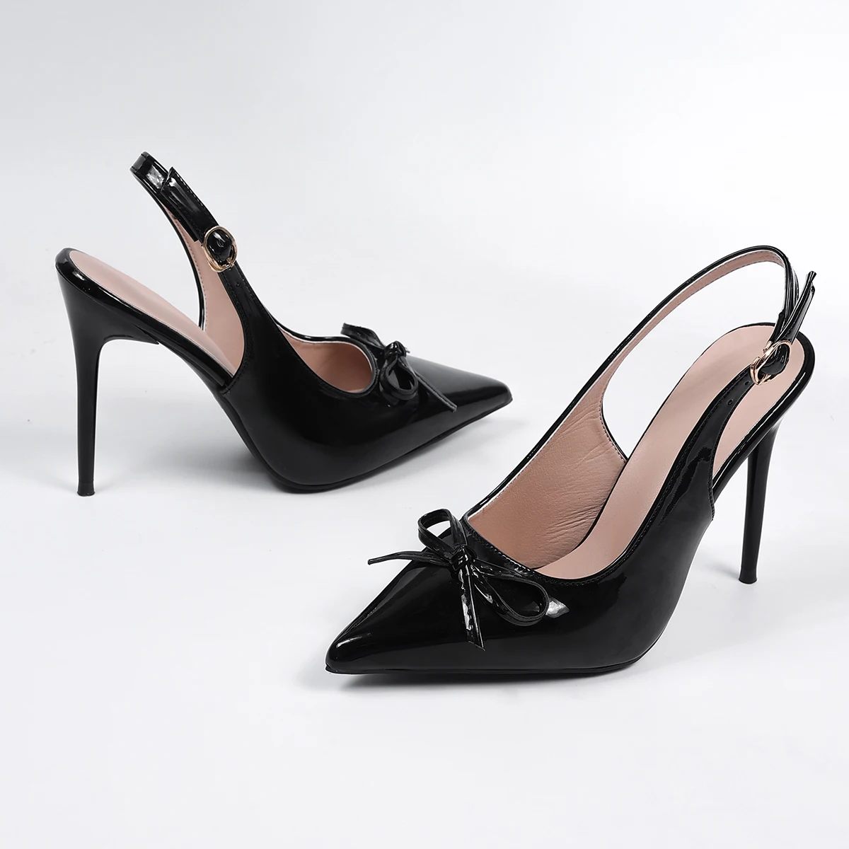 Sexy spitze Damen High Heels mit Schmetterlingsknoten, Pumps, Slingbacks, Stiletto-Absatz, elegante Party- und Hochzeitsschuhe für Damen – Detail 9
