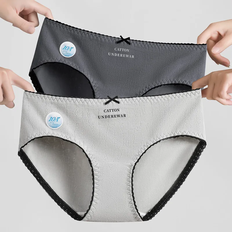 ملابس داخلية قطنية نقية مثيرة ومريحة للنساء سراويل داخلية ناعمة قابلة للتنفس منتصف الخصر مقوس دانتيل ملابس داخلية حميمية