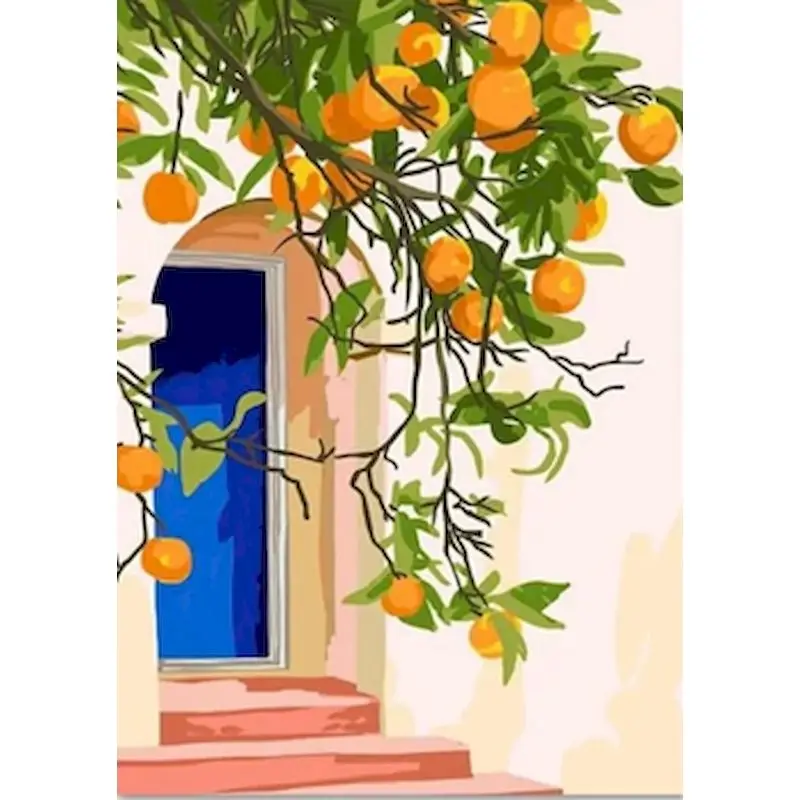 

GATYZTORY Acrylic Paint By Numbers For Adults Orange Tree On Canvas Digital Oil Number Painting Kits Scenery Crafts Personalized