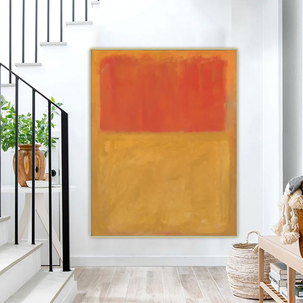 Citon Mark Rothko《Orange and Tan》Canvas Art Oil Painting Abstract Print Painting Decorative Picture Wall Decor Home Decoration