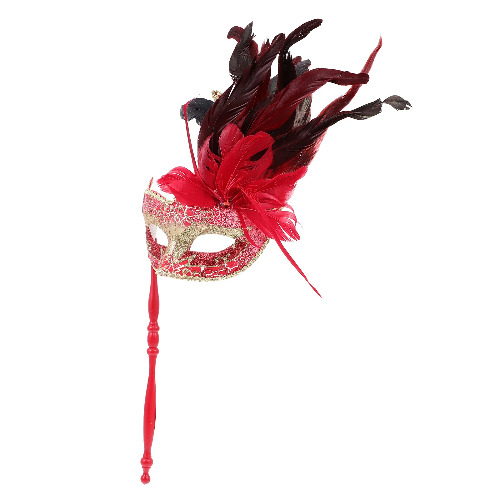 

Masquerade Mask Stick Delicate Halloween Party Decor Cosplay Gift Masquerade Mask with Stick Performance Decor Prop