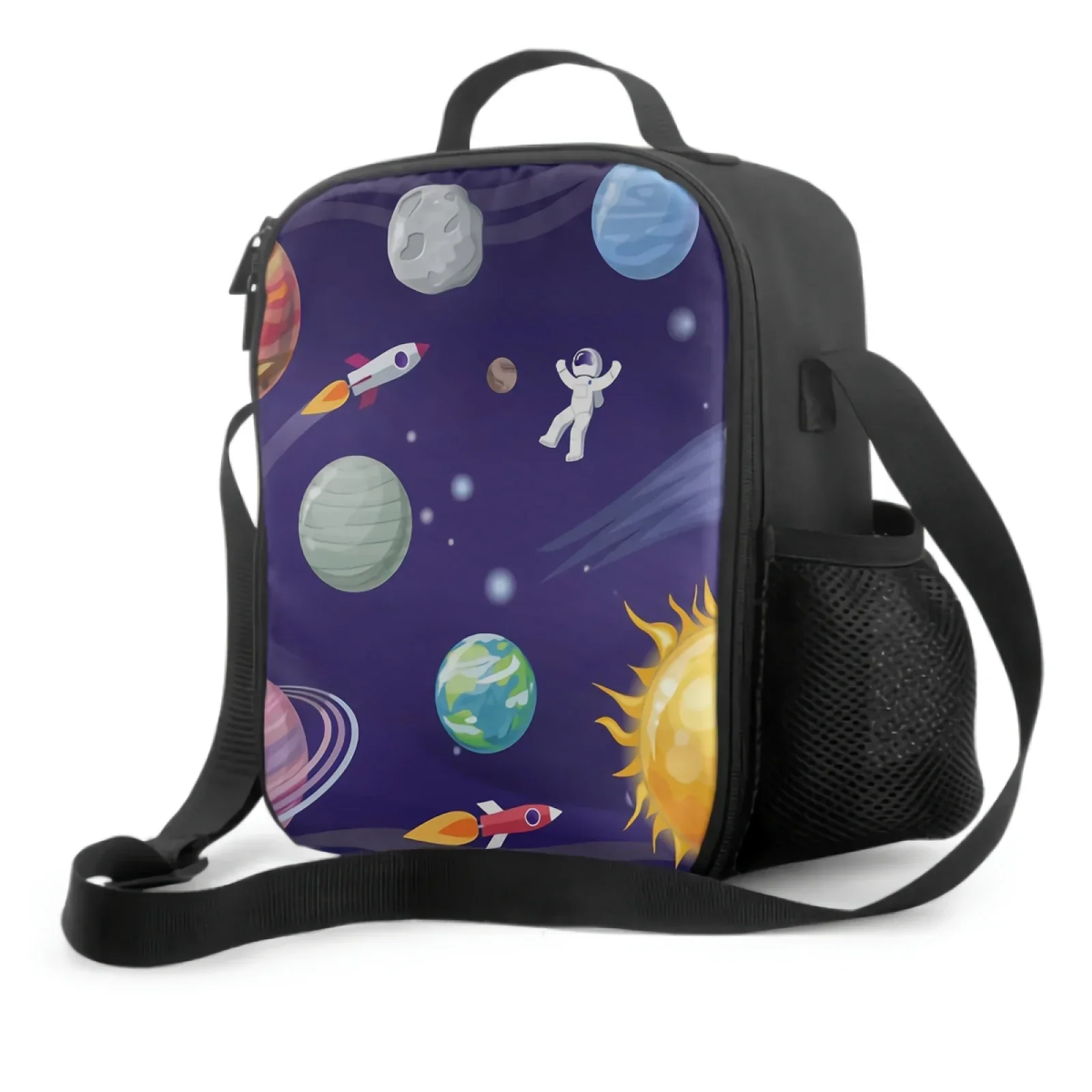 Planets In Galaxy Universe Lunch Box Insulated Meal Bag Travel Outer Deep Space Lunch Bag Food Container for Boys Girls School