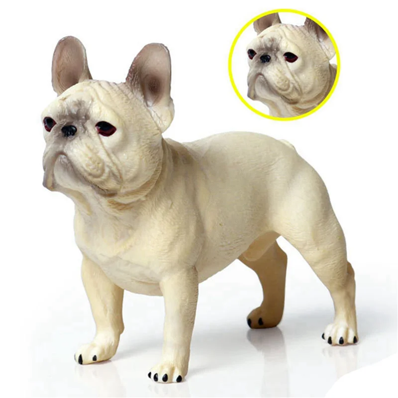 

A13Q-2X Pug Dog French Bulldog Models Standing Position Action Figure Kids Educational Cheap Gift Collection