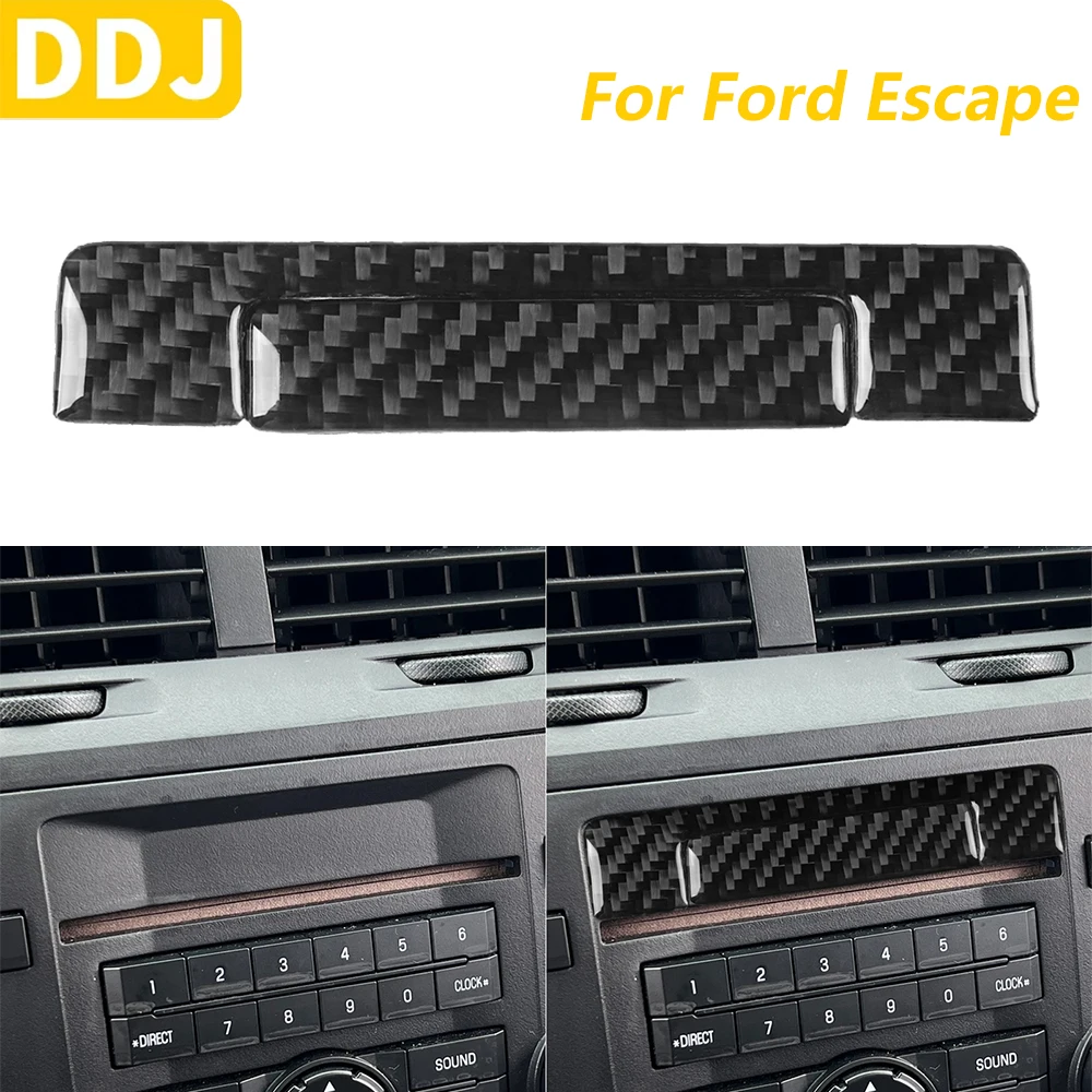 

For Ford Escape 2008-2012 Carbon Fiber Central Control Dashboard Radio CD DVD Top Panel Decorative Cover Car Accessories Sticker