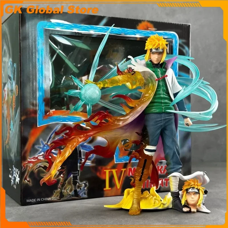 

26cm New Naruto Anime Figure Namikaze Minato Peripheral PVC Model Scene Glow Statue Desktop Ornaments Kids Birthday Gifts Toys