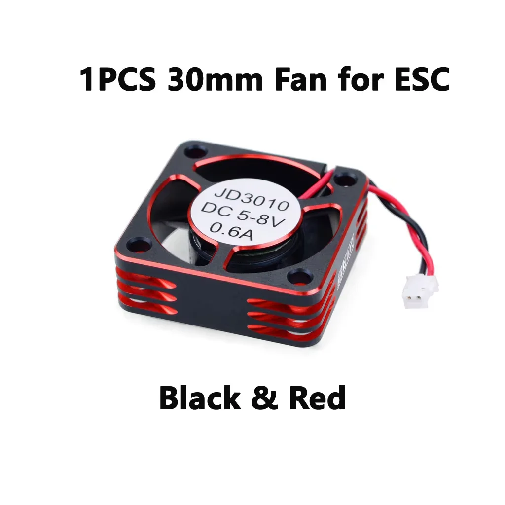 SURPASS HOBBY Rocket-RC Metal Cooling Fan 25/30/35/40/50mm for 1/8 1/10 RC Car Motor ESC Heat Dissipation Upgrade Part Red&Black