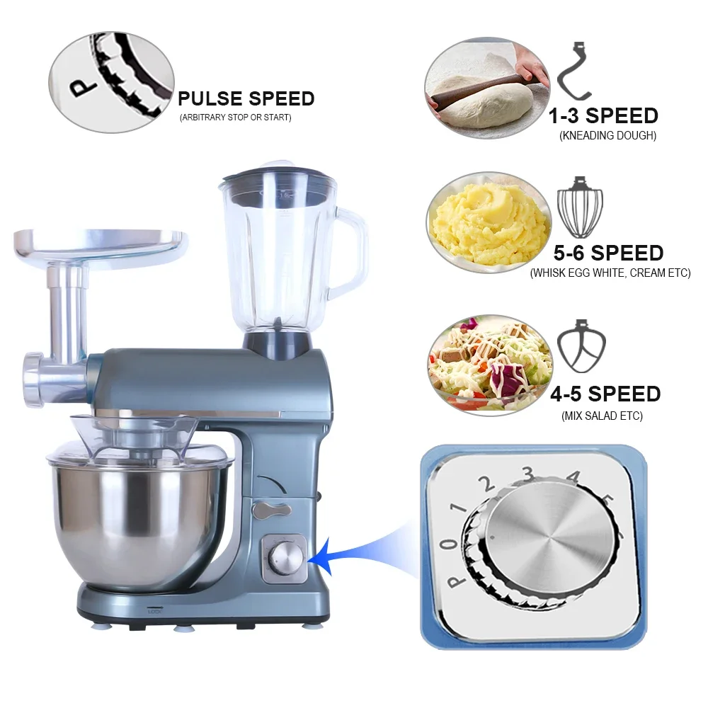 4L 5L 6L 7L 10L Stand Mixer Multifunctional Food Processors Home Kitchen Electric Stand Food Mixer