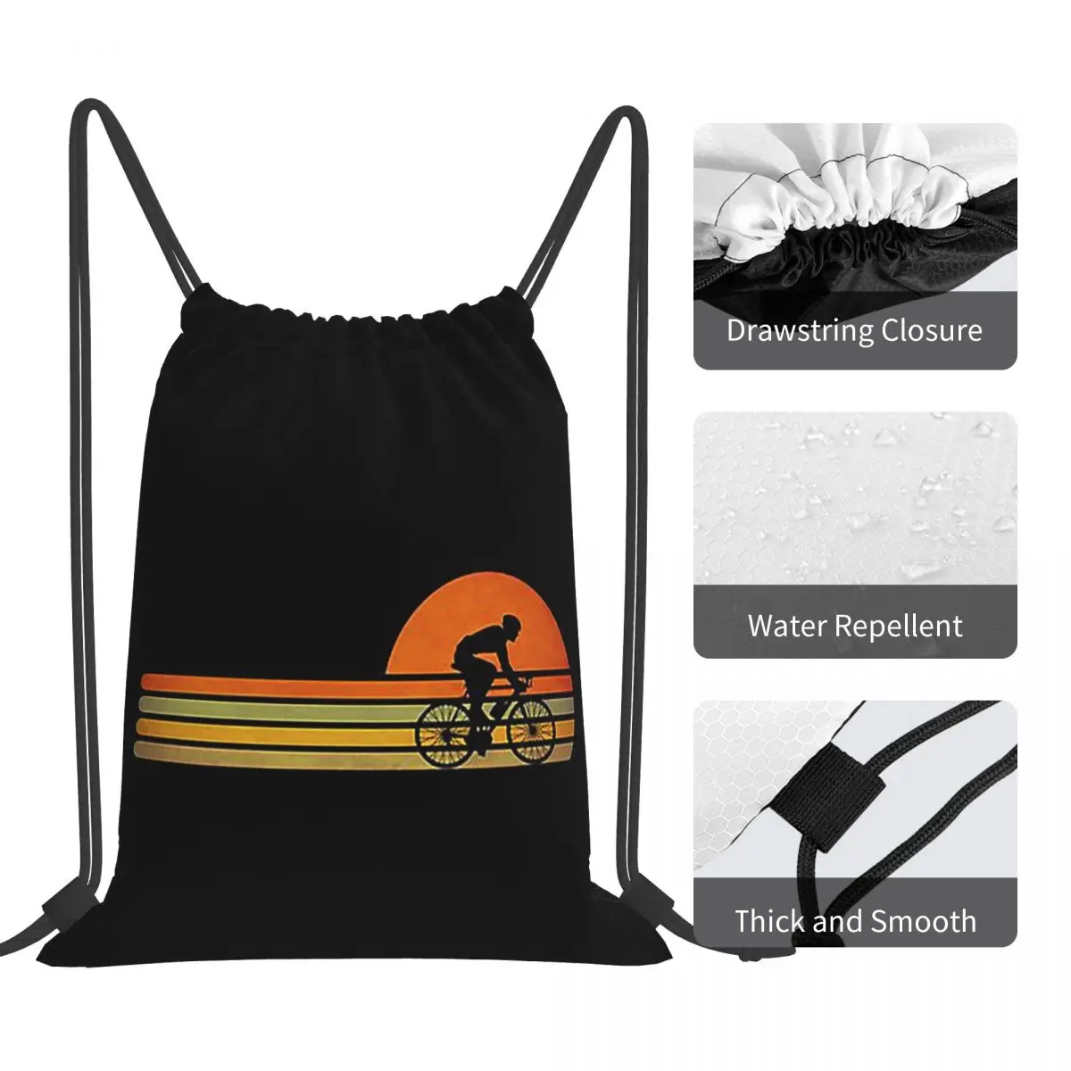 自転車ライダー自転車愛好家のバックパックカジュアルポータ​​ブル巾着バンドルポケット雑貨バッグブックバッグ男性女性学校