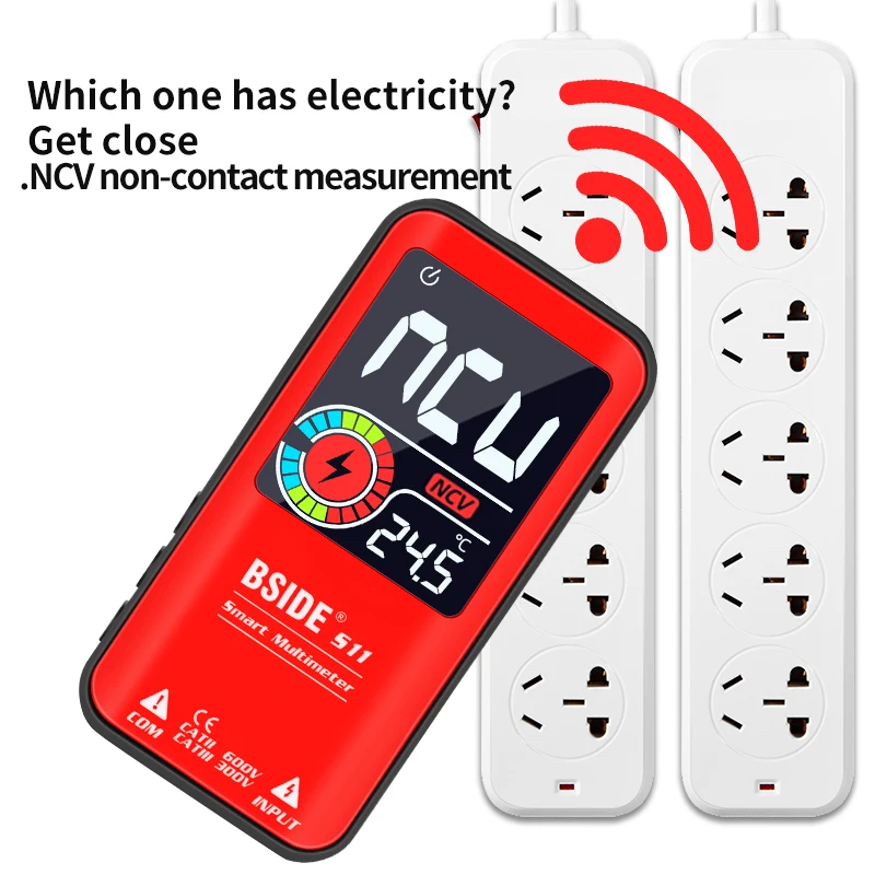 Imagem -04 - Multímetro Digital com Display Lcd Colorido Capacitância de Voltagem Diodo Ohm Ncv hz Live Wire Tester Dmm 9999 T-rms dc ac Ncv hz 35