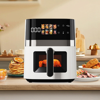 1500W 5.5L Air Fryer with Viewing Window Rapid Hot Air Circulation Touchscreen 8 Preset Menus Adjustable Time & Temperature