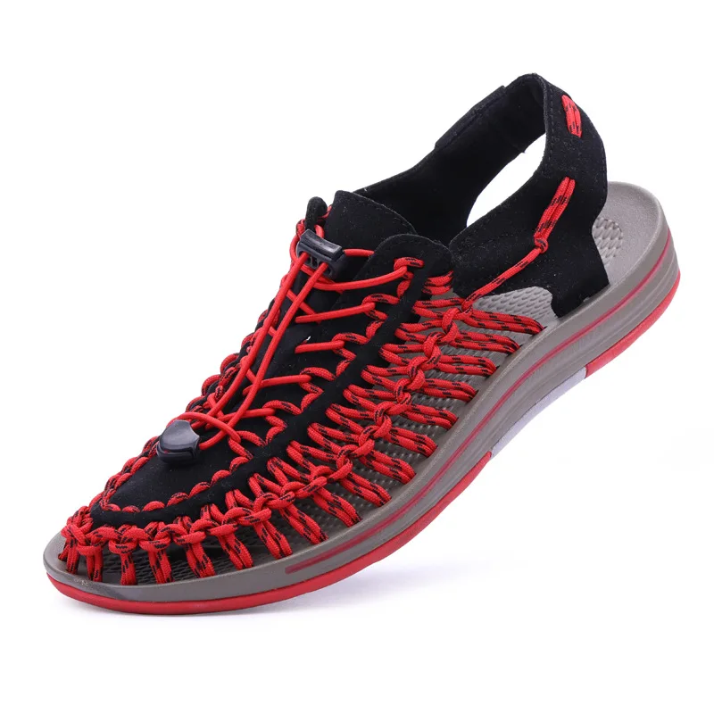 

Large Size 38-48 Summer Men's Braid Sandals Outside Wear Leisure Beach Shoes