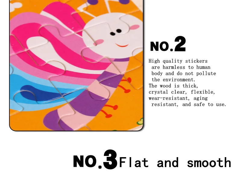 Heißer Verkauf 11X11CM Kinder Holz Puzzle Baby Cartoon Tier Verkehrs Tangram Holz Puzzle Pädagogisches Puzzle Spielzeug Für kinder Geschenke – Detail 14