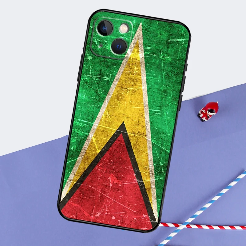 Guyana Flag Phone Case For iPhone 16 15 11 12 13 14 Pro Max Mini XS XR X 7 8 Plus Soft TPU Cover