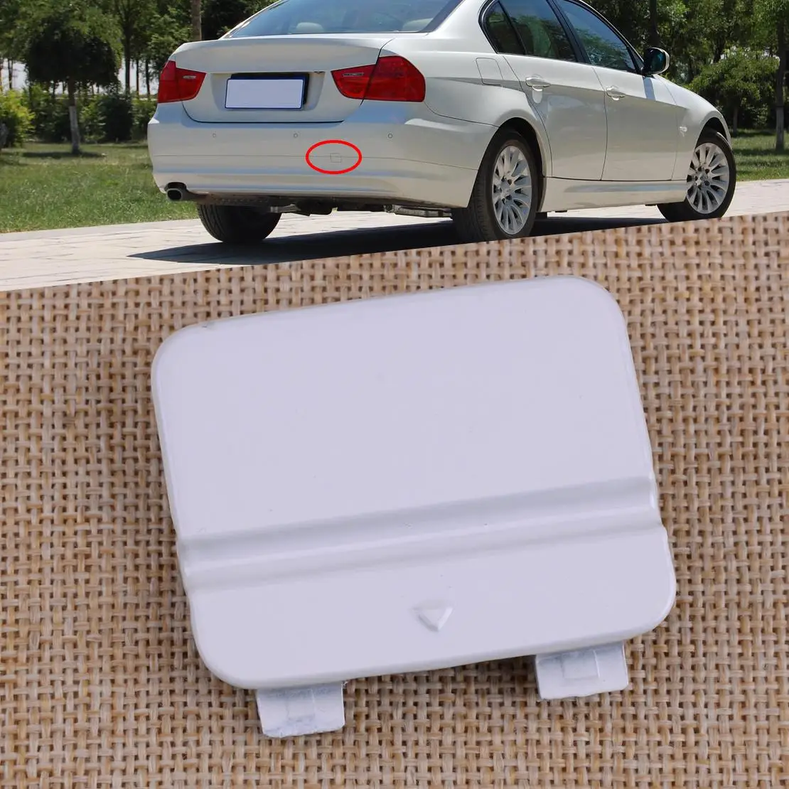 

51127202673 Car Rear Bumper Tow Hook Cap Trim Cover fit for BMW 3 E90 E91 LCI 2009 2010 2011 2012