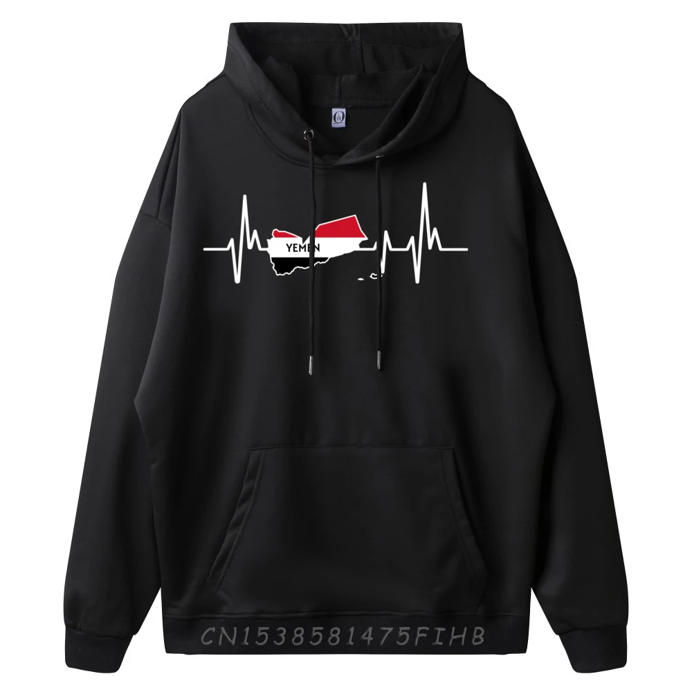 Heartbeat Design Yemeni Flag Yemen Mens Clothing 2024 Camiseta Masculina Slogan Men Christmas Sweater Long Sleeve