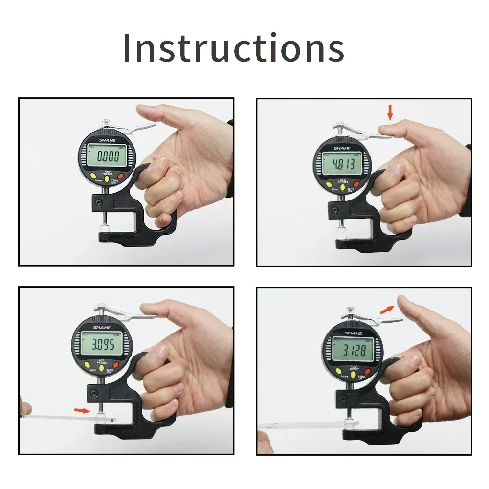 

SHAHE 0.001mm 10mm Digital Thickness Gauge Thickness Measurement Digital