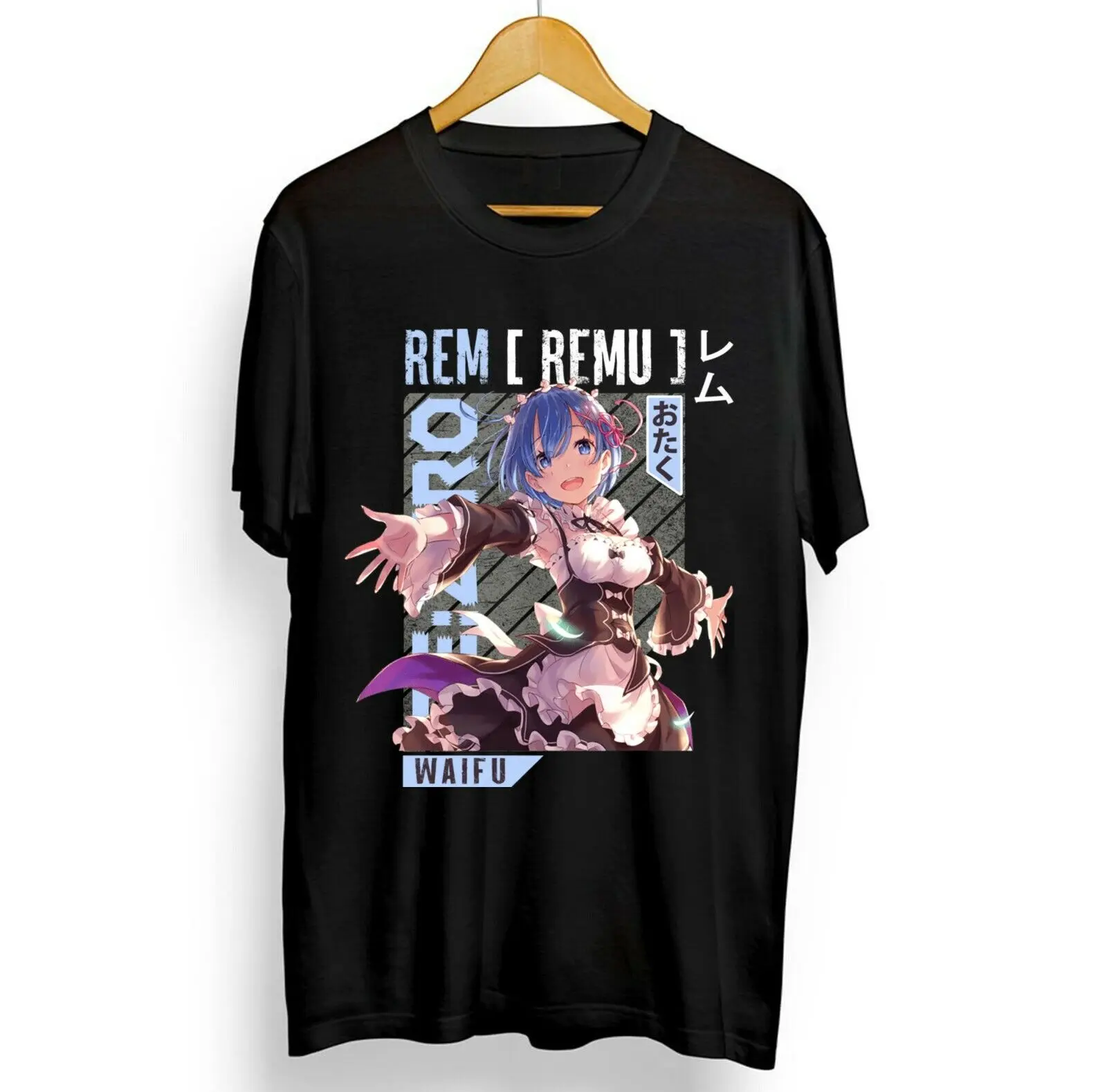 Rem Re Zero Anime,Cute Re Zero Ram,Japanese,new Unisex Shirt Cotton Luxury brand vintage oversized