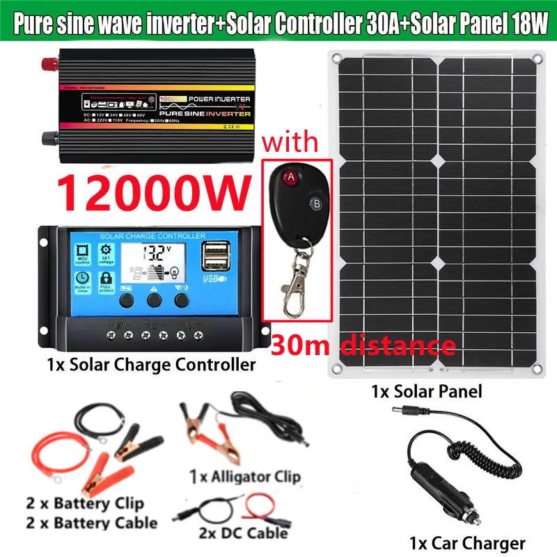 l'inversor de corriente de onda sinusoidal pura, transformador de voltaje, pantalla Digital inteligente, convertidor de DC12V-220V para el hogar y el coche, 8000W/10000W