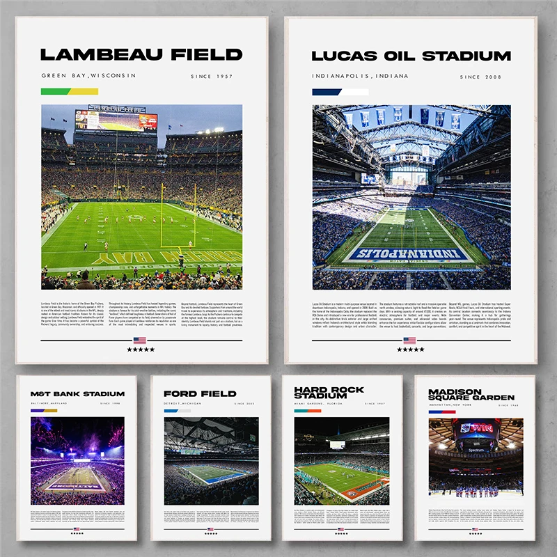 Arrowhead Gillette Lucas Soldier Field Stadium Series Modern Football Canvas Print Wall Art Man Cave Home Decor Unframed Gift