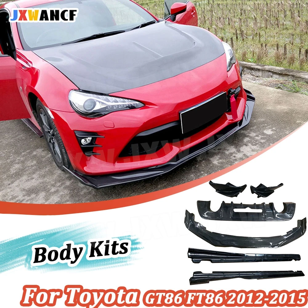 

JXWANCF передний спойлер из углеродного волокна, задний бампер, диффузор, боковые юбки, разделители губ, комплект кузова для Toyota GT86 FT86 2012-2015