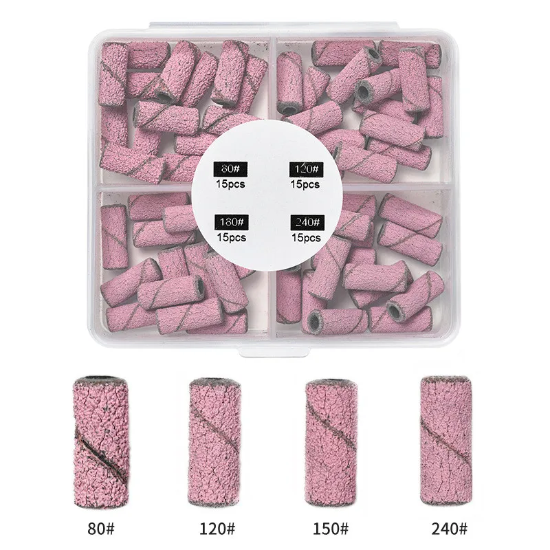 50pcs Mini Sanding Bands Kits Nail Drill Bits Mandrel Sets Electric Manicure Accessories Tool Dead Skin Remover