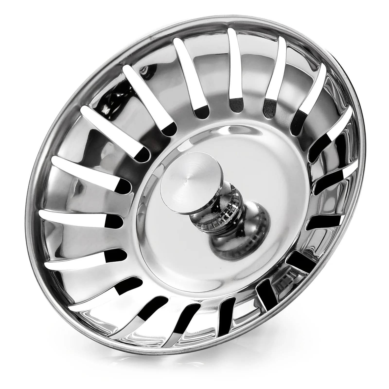 4-Piece Stainless Steel Kitchen Sink Strainer & Stopper Set – Features Hair Catcher, Anti-Clog Design, and Efficient Drainage