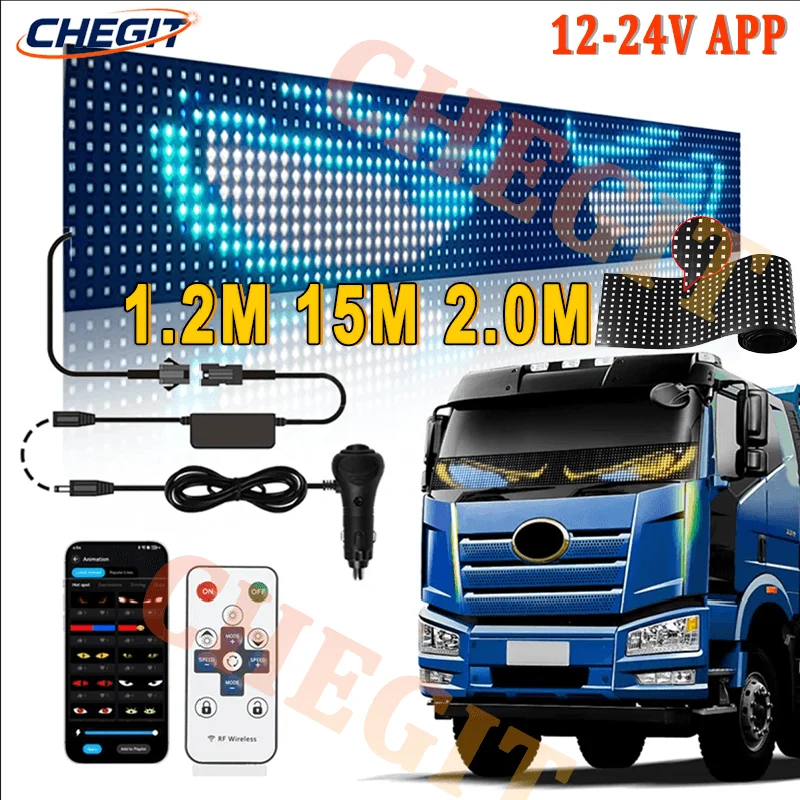 

Truck eyes Matrix Pixel Panel Display Screen Flexible Car Graffiti Scrolling Text Animation Shop Reminder Light big truck Light