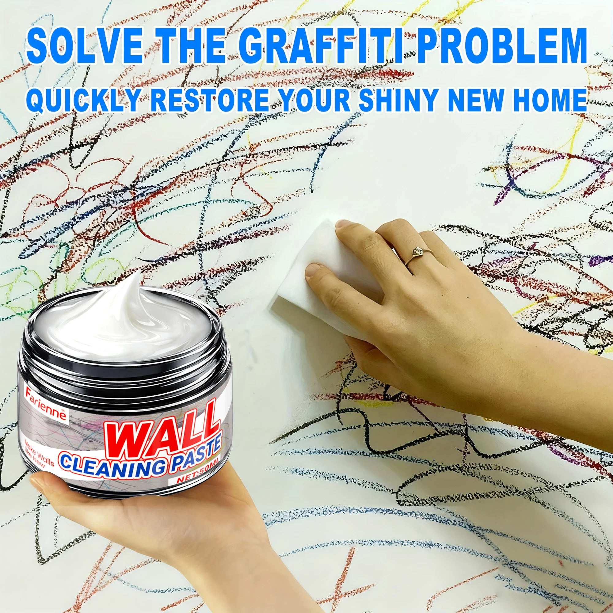 Multi-Purpose Wall Polish: Effortlessly Removes Brush Marks, Wall Graffiti, And Stains. Restores Walls to Pristine Condition