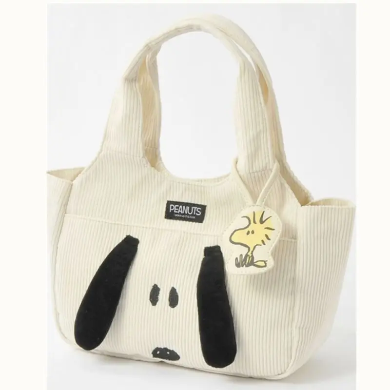 

Kawaii Snoopy сумка большой емкости вельветовый прочный ежедневный путешествия Мультфильм Снупи сумка для хранения портативный путешествия для девочек мальчиков