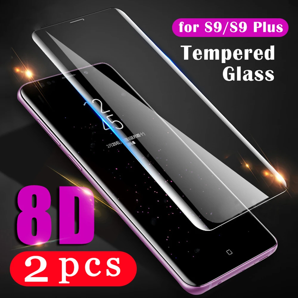 

2Pcs cover for samsung Galaxy s20 Ultra S10 lite S10e S9 S8 plus S7 edge tempered glass protective film phone screen protector