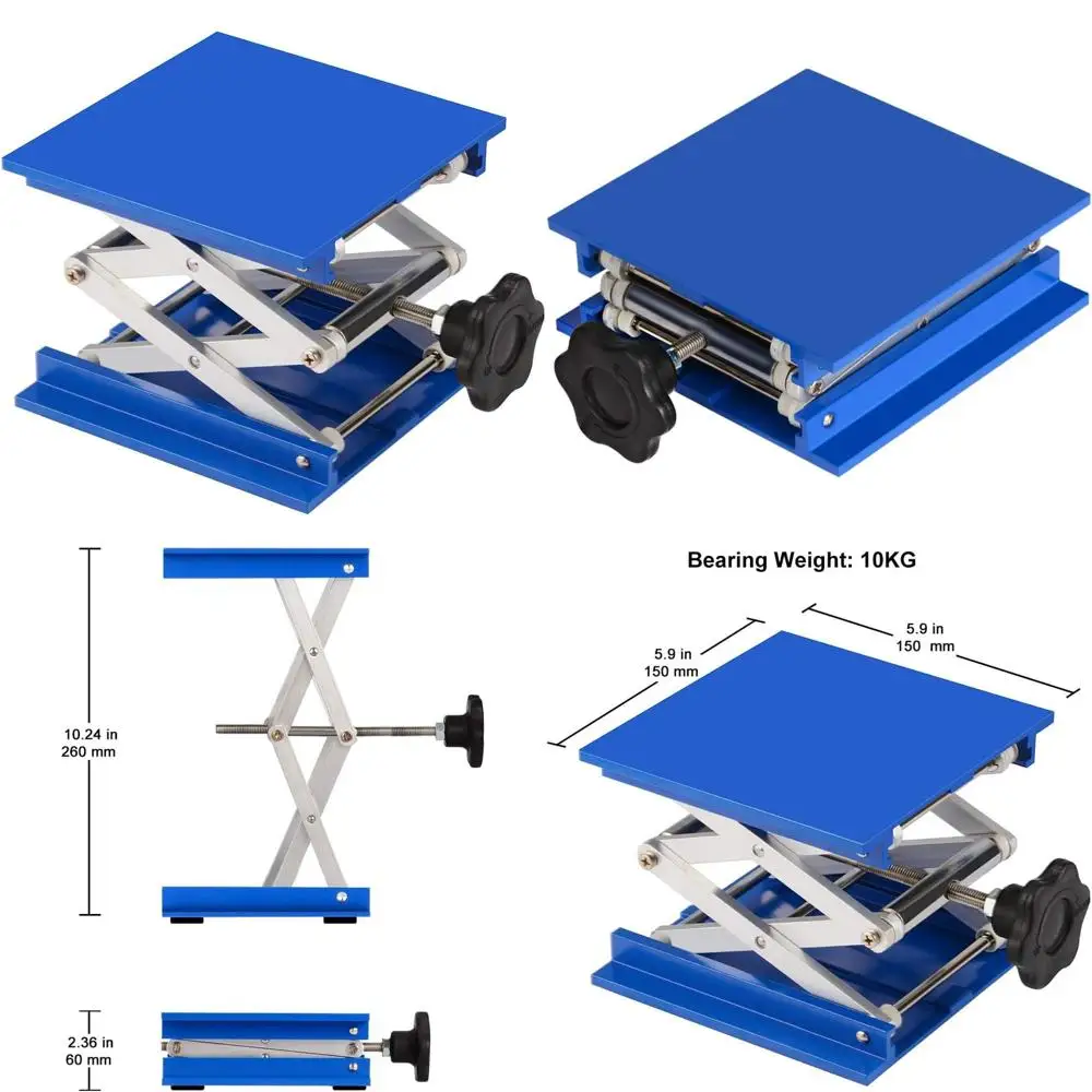 

Алюминиевый лабораторный подъемник 6x6 с грузоподъемностью 10 кг, диапазон подъема 63-260 мм