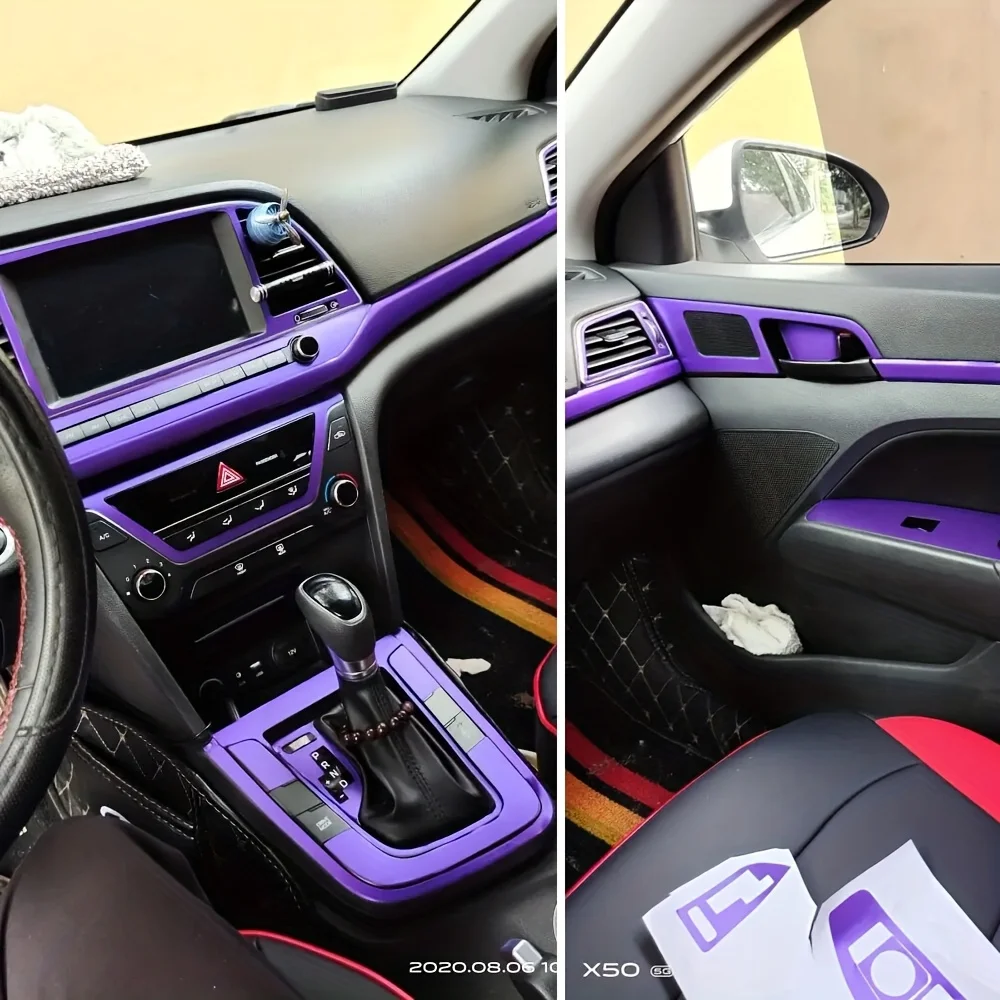 

For Hyundai Elantra 2016-2020 Interior Central Control Panel Door Handle 5D Carbon Fiber Stickers Decals Car styling Accessorie