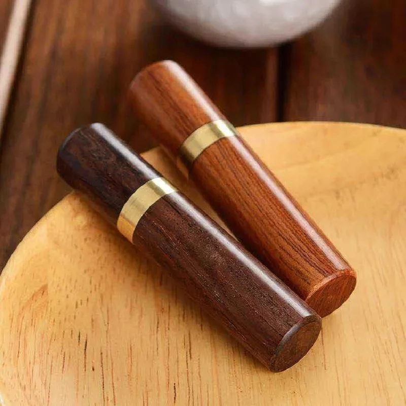 Wooden Toothpick Holder Pearwood Wood Capsule Bucket Box Hiking Portable Toothpick Needle Holder Handmade Ebony Storage Box