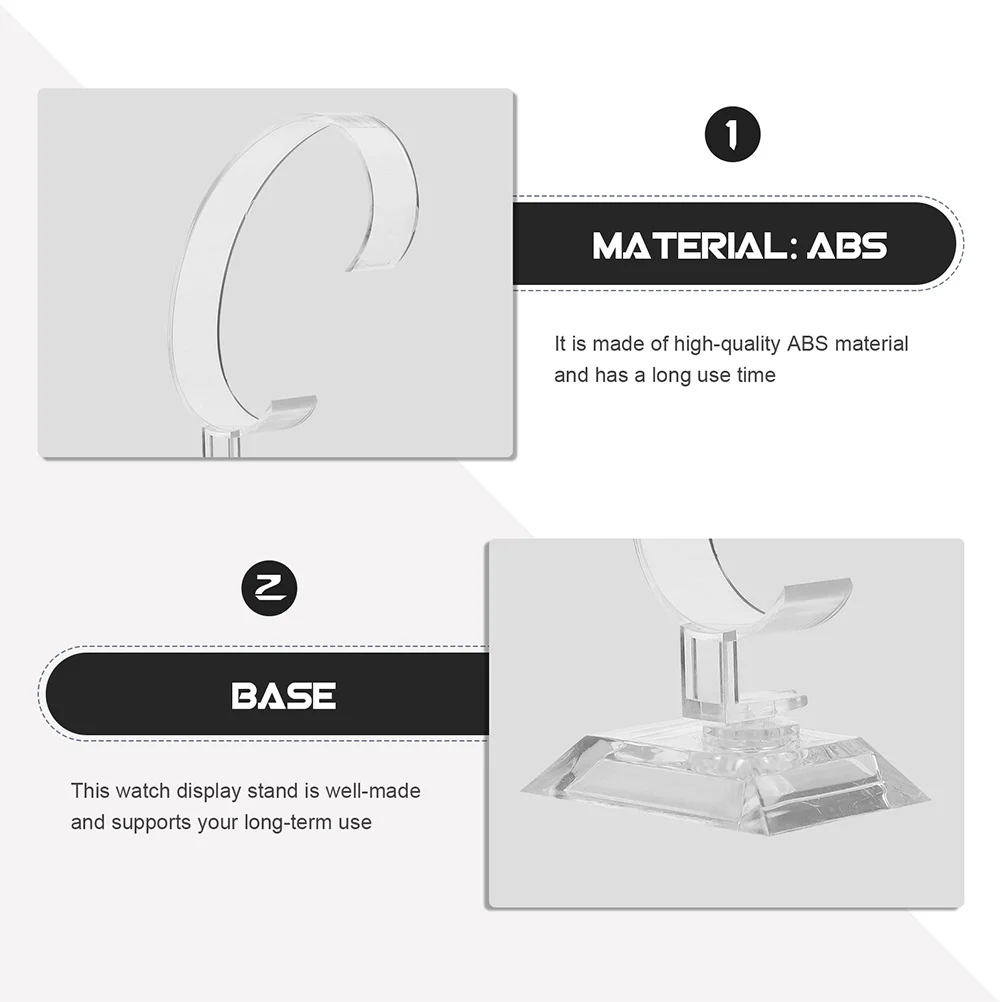 

12Pcs Transparent Watch Holders C-Shaped Racks Portable Durable for Enthusiasts Countertop Tabletop Display Storage