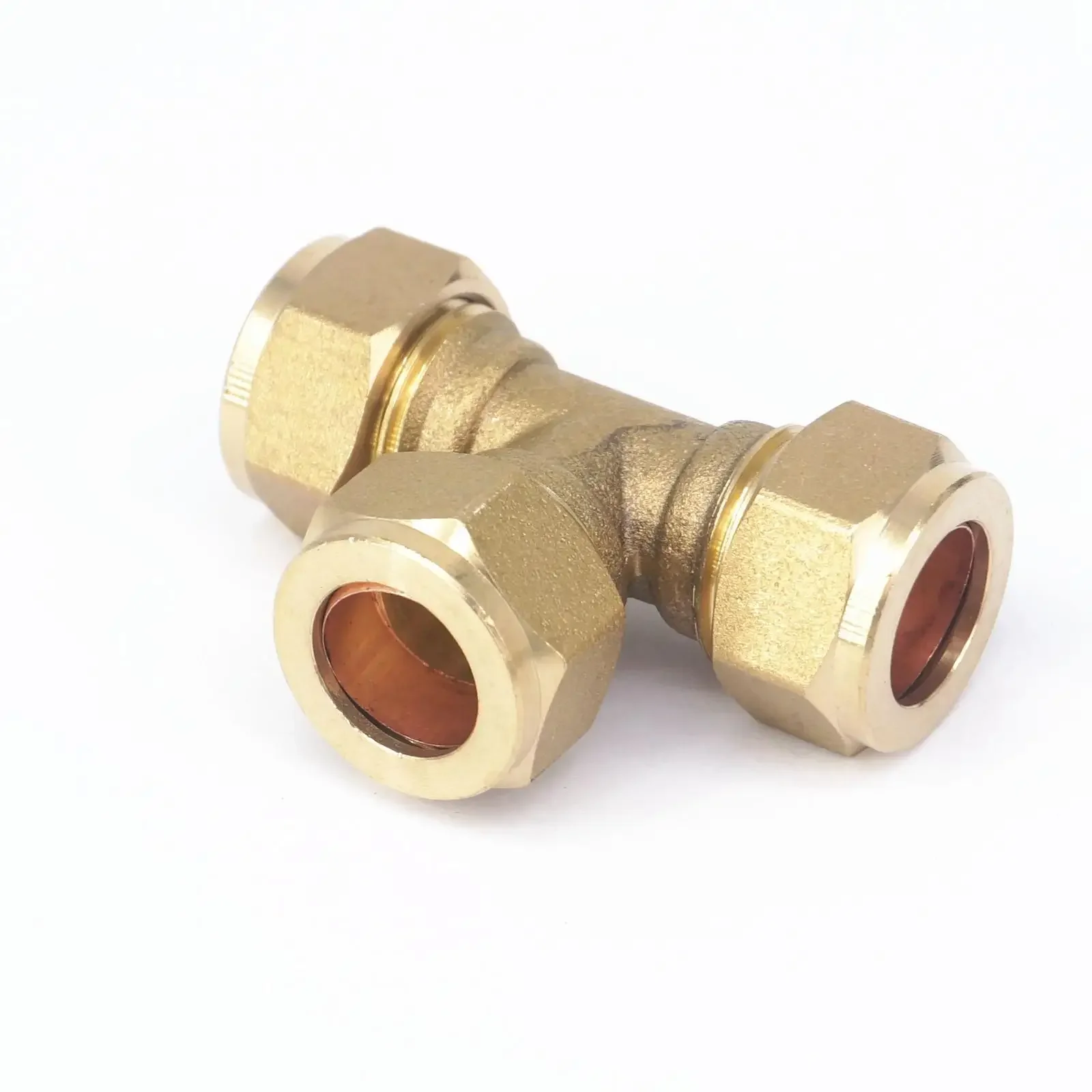Fit Tube O/D 15mm Tee 3 Ways Brass Ferrule Fitting For Boat Marine