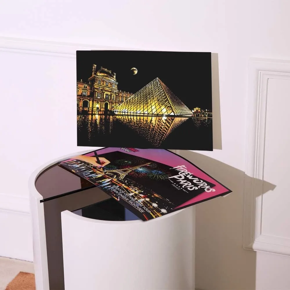 Kraspapier regenboog schilderij schetsblok DIY kunst en ambachtelijk nachtscène krasbord voor volwassenen en tieners