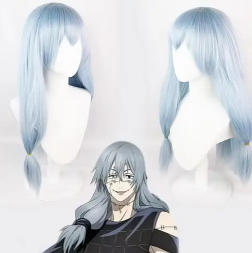 

Jujutsu Kaisen Mahito Cosplay Long Christmas Silver Blue Gray Wig Anime Cosplay Wigs Heat Resistant Synthetic Wigs