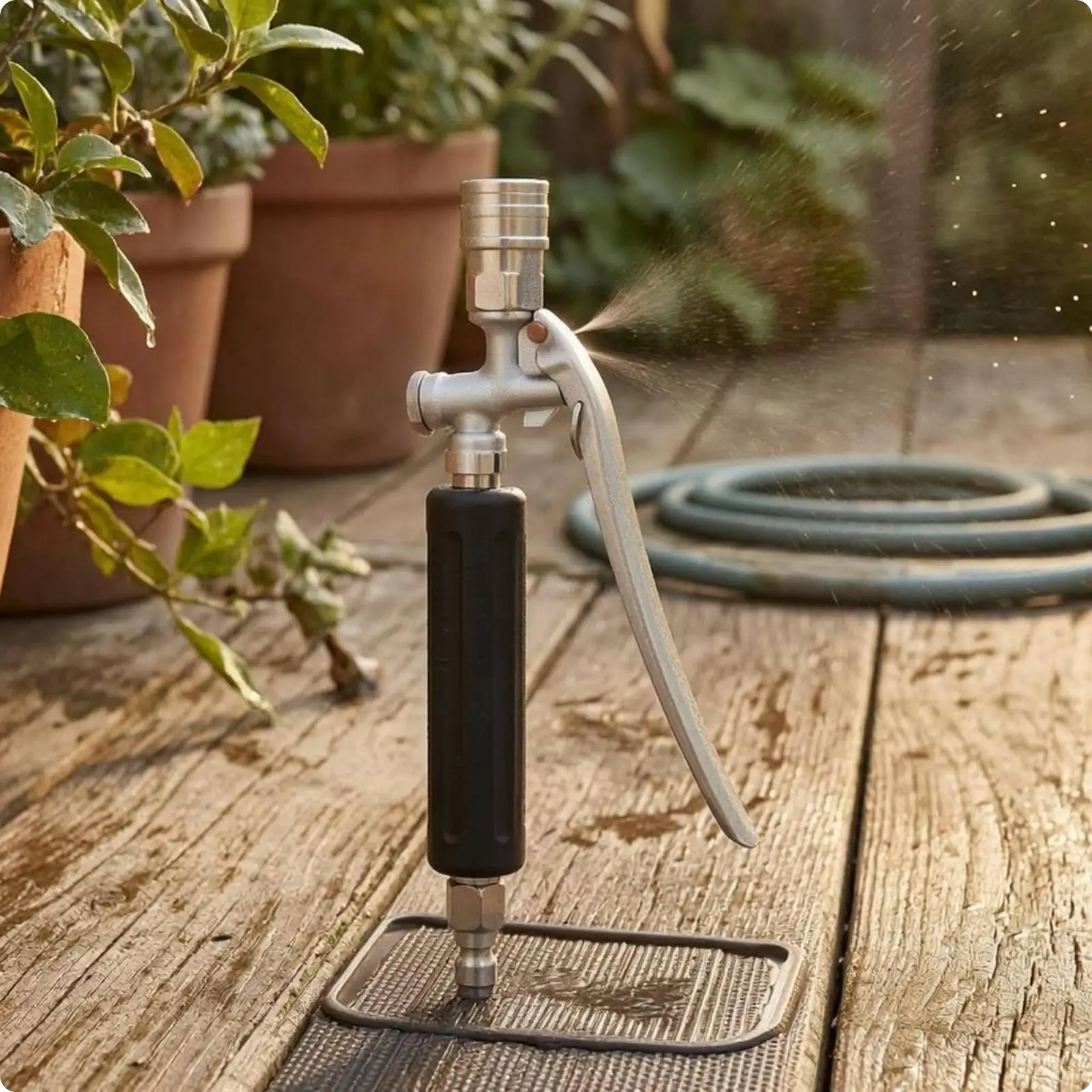 Quick-Connect Spray Handle Black Grip Outdoor Equipment Trigger Lever
