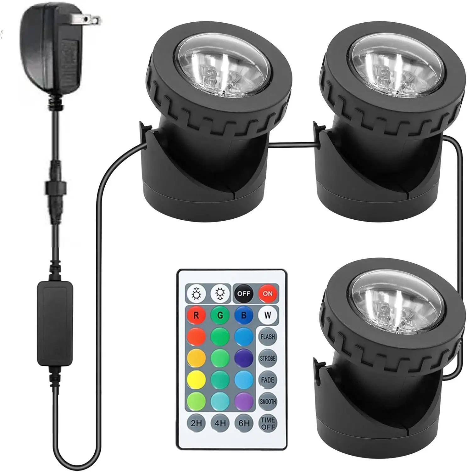 أضواء بركة ملونة التحكم عن بعد ث/المؤقت والتحكم في التطبيق RGB نافورة بقعة ضوء IP68 مقاوم للماء عكس الضوء أضواء المناظر الطبيعية في الهواء الطلق #3