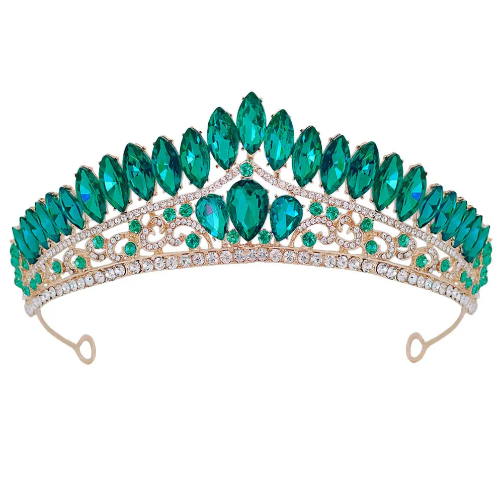 

Rhinestone Crown Hair Accessory Bridal Tiara Headband Wedding Birthday Party Formal Event Shimmering Headdress For Women