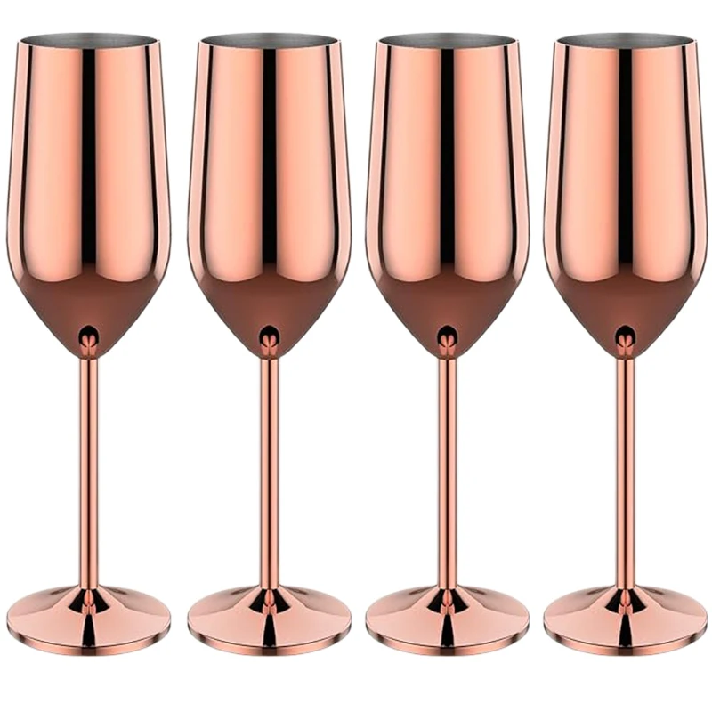 

4Pcs Stainless steel wine glasses unbreakable metal cocktail glasses 220ml for drinking cocktails and wine in the at bar Cup