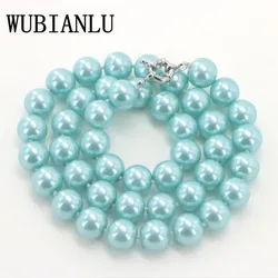 12 Color 10mm Lake Blue Akoya Cultured Shell Pearl Necklace 45cm Choker Necklace Womens Costume Jewelry Fashion Gift Wholesale