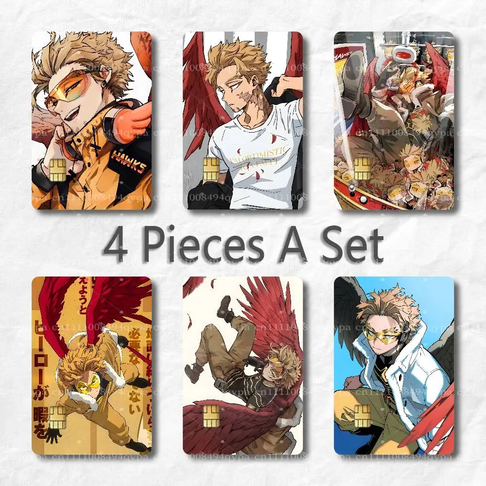 H-Hawks Keigo Takami Hero Academia Card Skin Sticker for Credit Debit Card Skin Ultra Thin Card Decal Sticker Wrap 4 Pieces Set