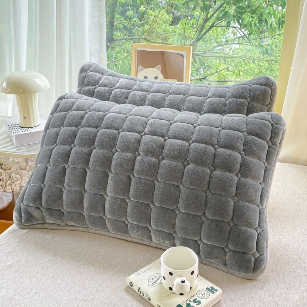 

Современная стеганая сетка, молочная бархатная наволочка, теплая утолщенная клетчатая наволочка, прямоугольная мягкая декоративная подушка, полотенце для спальни