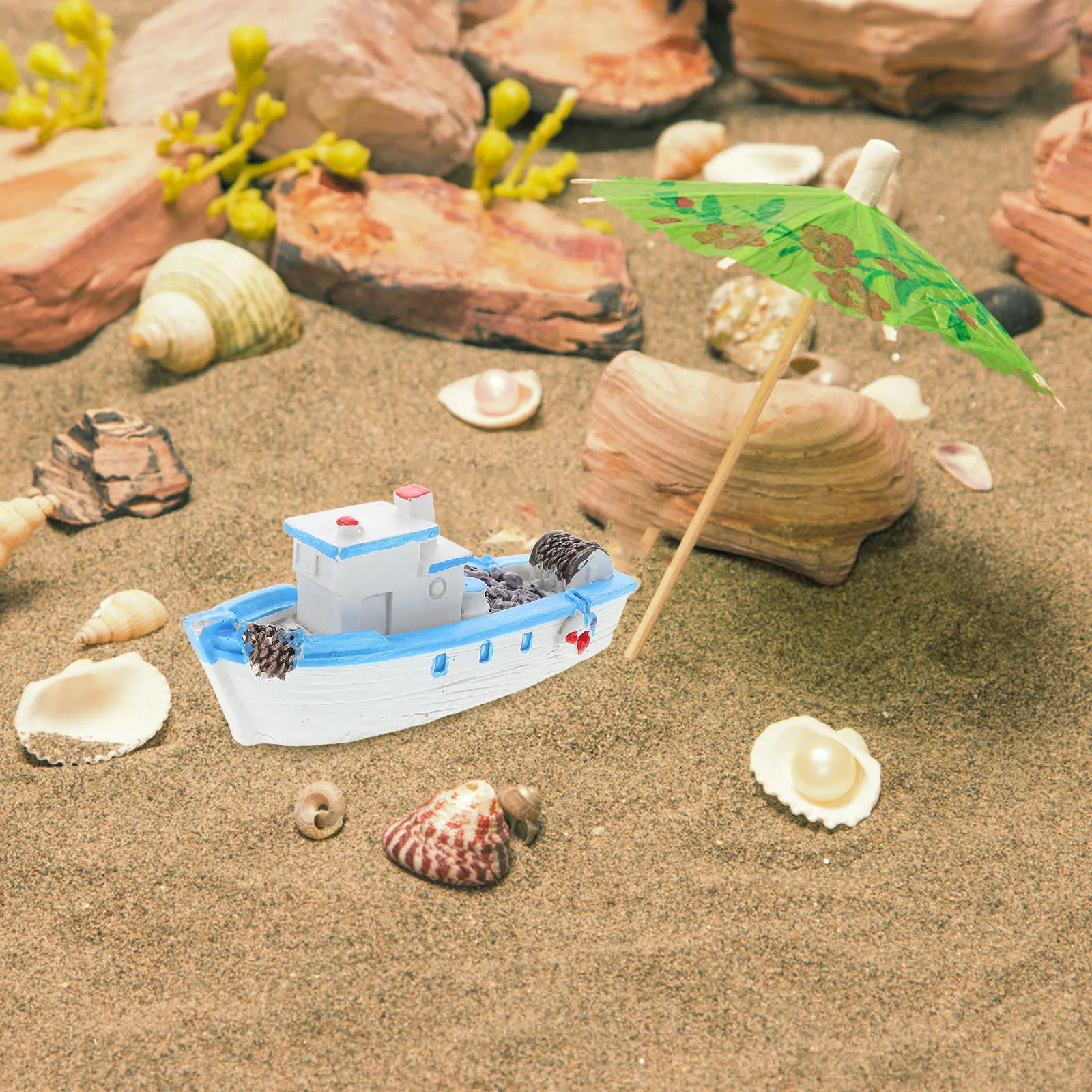 

Mini Wood Decor Nautical Home Office Ornament Resin Sailing Boat Miniature Ornament For Desktop Photography Prop Miniature