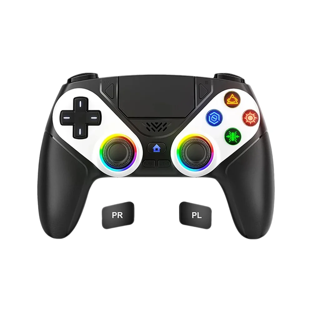 RGB-Gamepad für Playstation 5/PS5 Pro/Slim/PC Kabelloser PS5-Controller 3D-Spiel-Joystick Doppelte Vibration Makro-/Turbo-Funktion