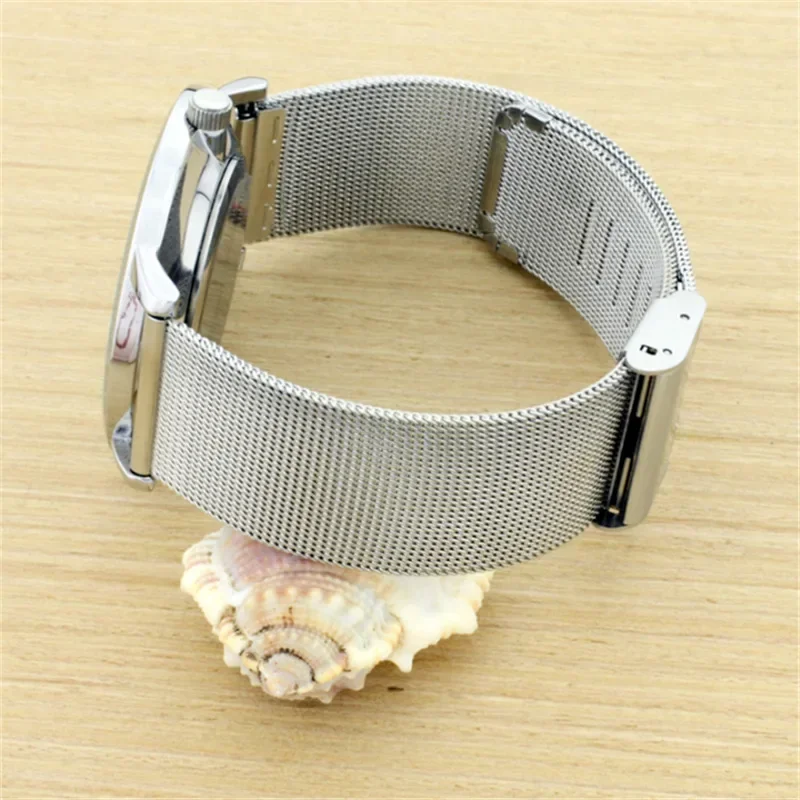 Universal Milanese Loop Strap 18mm 20mm 22mm Silber Metall Edelstahl Quick Release Ersatz Smart Watch Band Armband