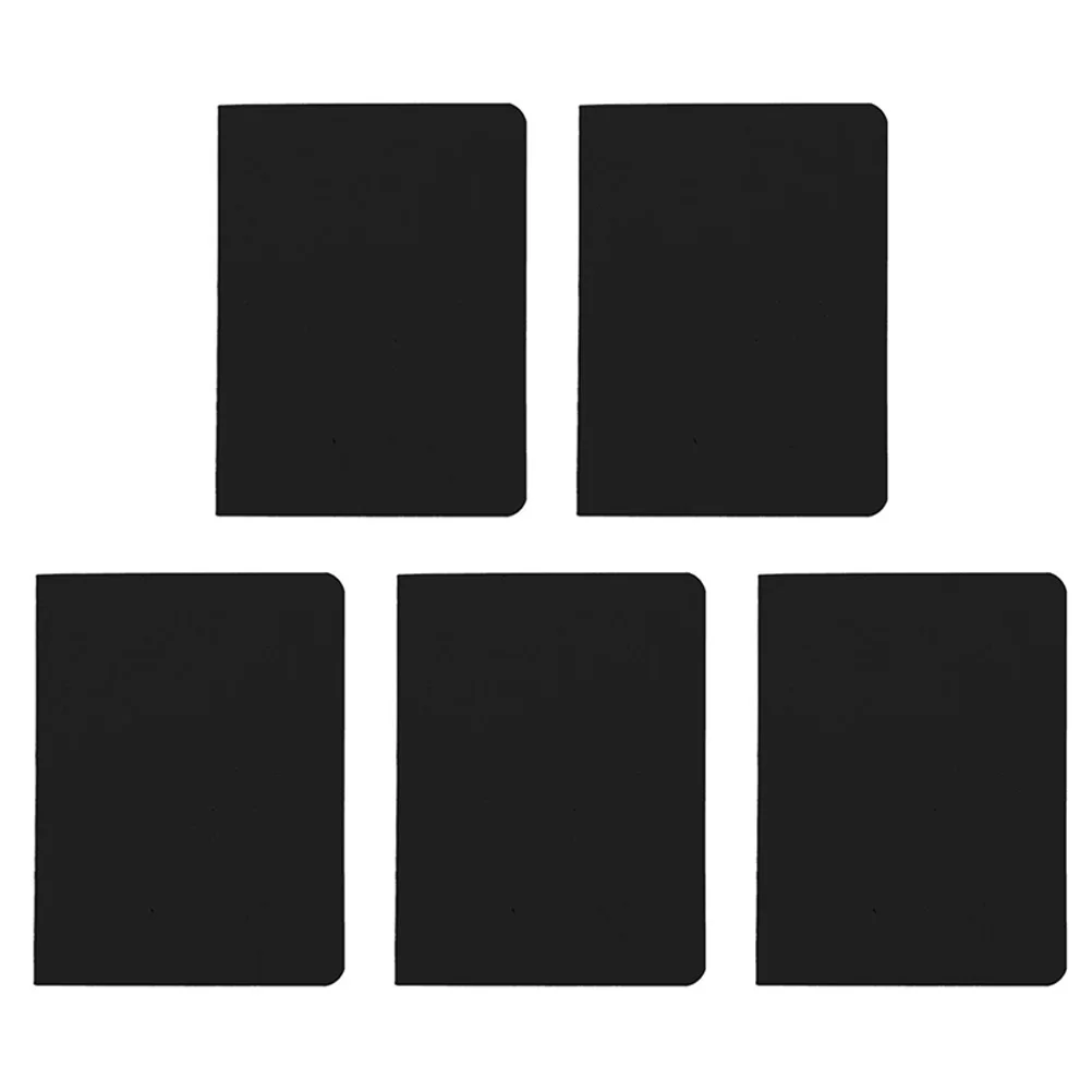 

5pcs A6 Mini Lightweight Practical Blank Supplies Painting Notebook Black Portable Drawing Books