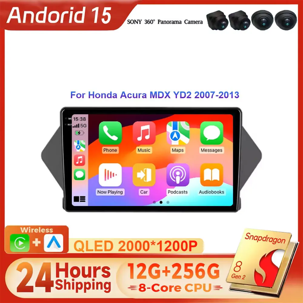 KM-NAVI tienda Global Android 15 para Honda Acura MDX YD2 2 2007 2008 - 2013 reproductor de navegador de Radio de coche Multimedia Carplay Auto