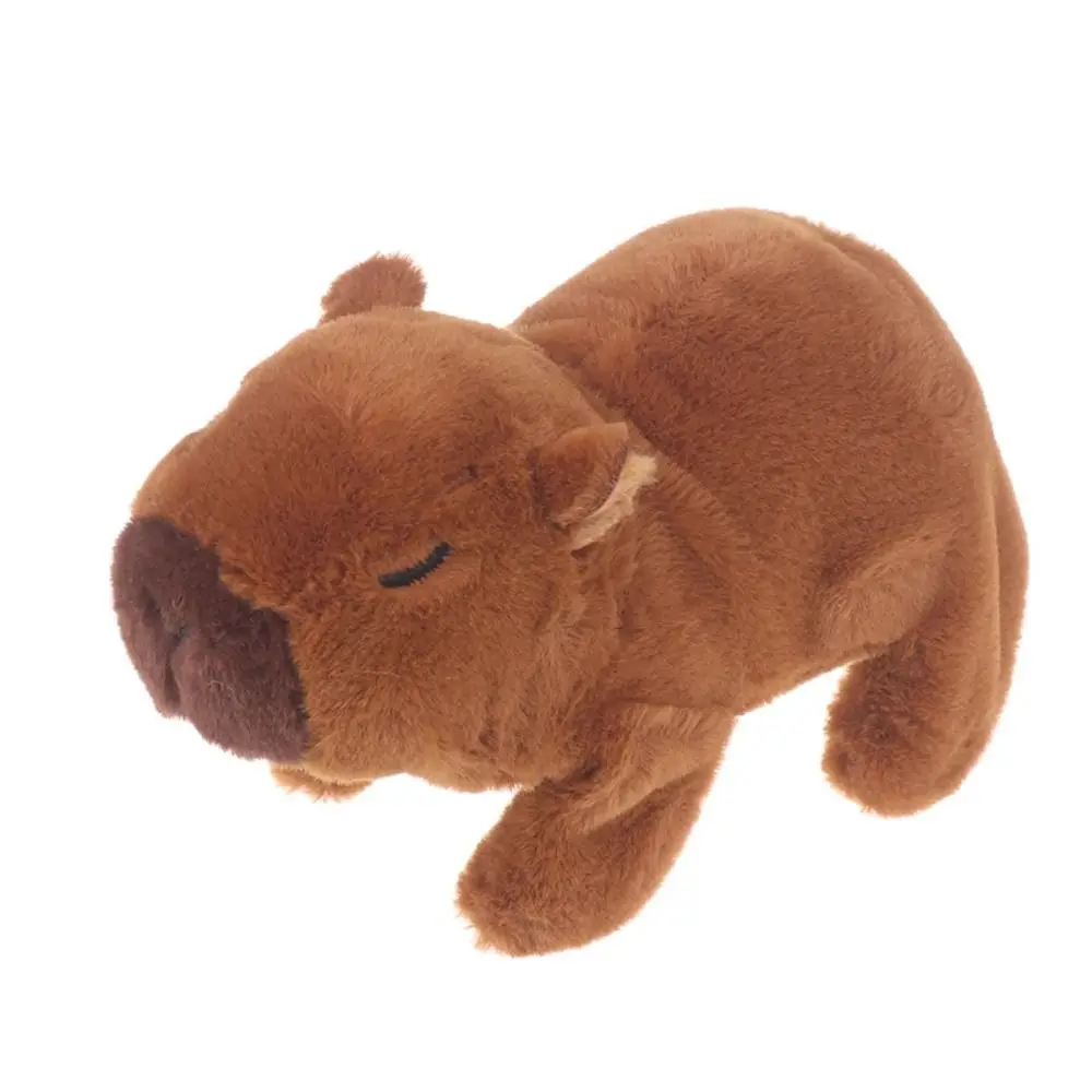 Caminar chirrido juguete de capibara de peluche electrónico puede caminar luz brillante correr canto capibara perro eléctrico lindo